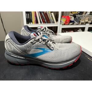 Brooks Ghost 14 Neutral Running Shoe Grey Blue Red Men's Sz 12